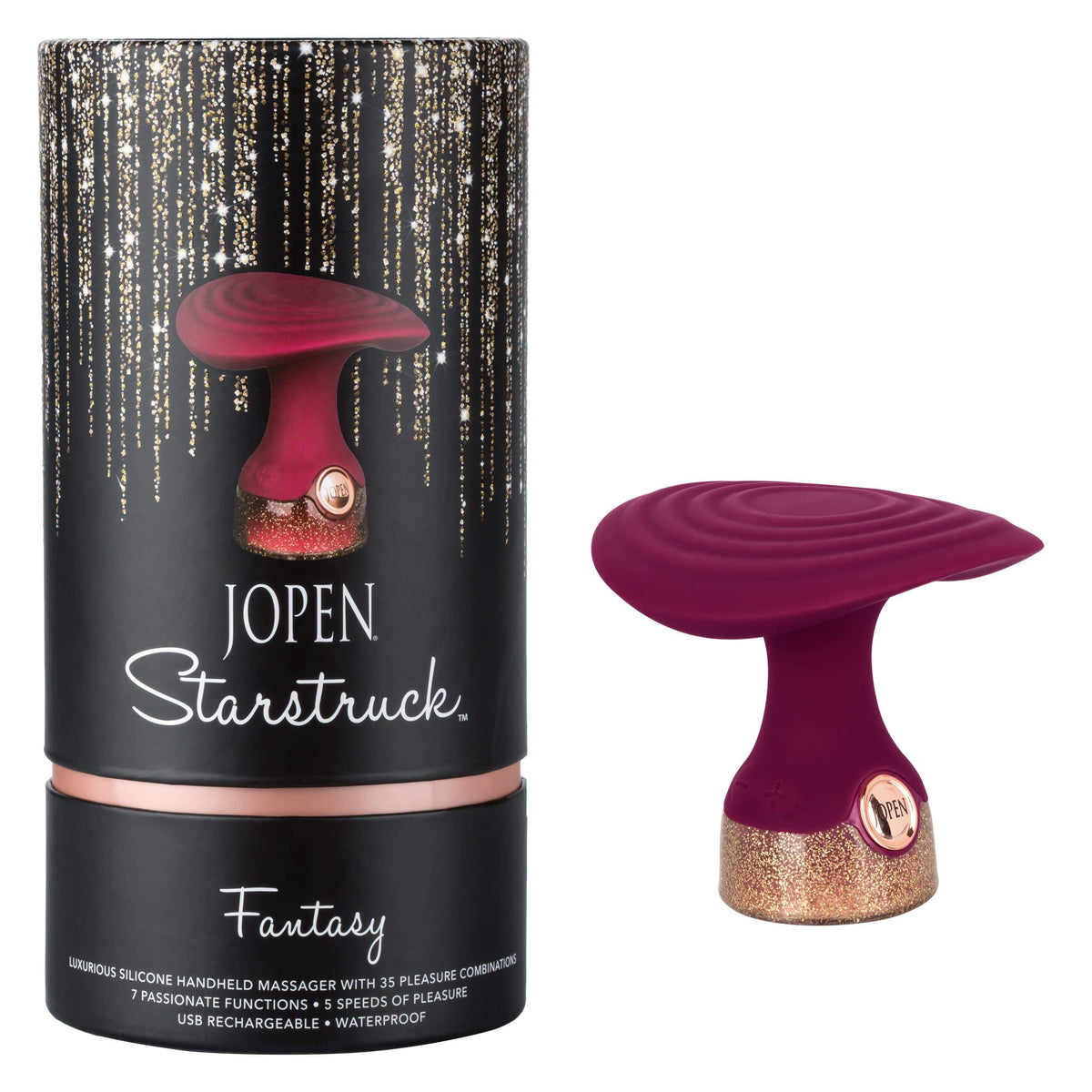 California Exotics - Jopen Starstruck Fantasy Luxurious Silicone Handheld Massager (Red) Clit Massager (Vibration) Rechargeable 815768012956 CherryAffairs