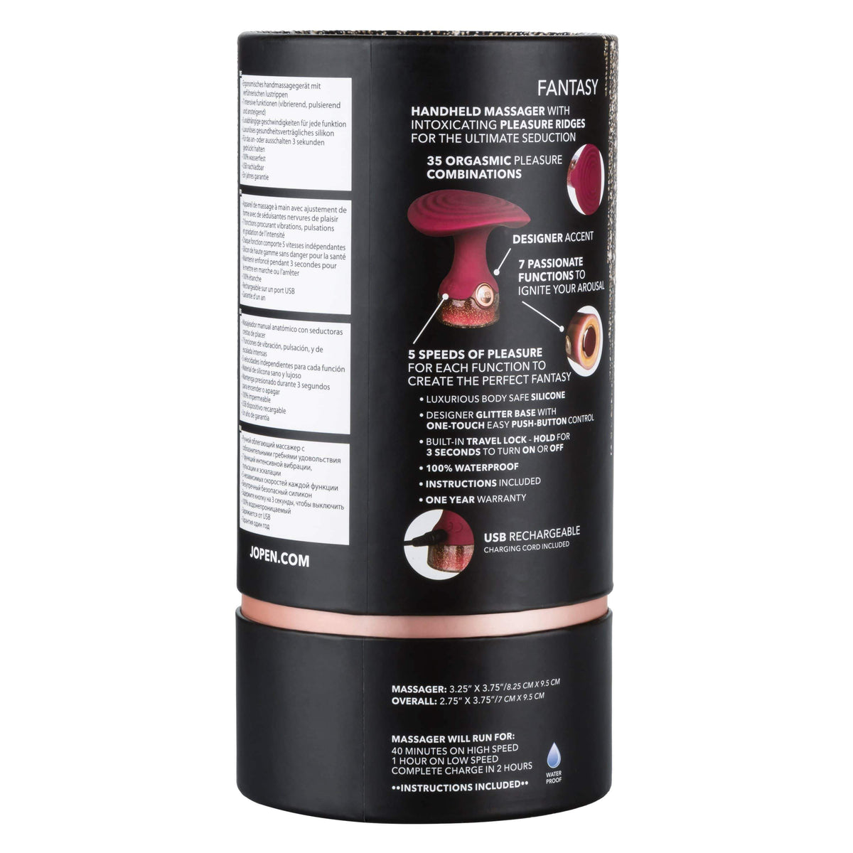 California Exotics - Jopen Starstruck Fantasy Luxurious Silicone Handheld Massager (Red) Clit Massager (Vibration) Rechargeable 815768012956 CherryAffairs