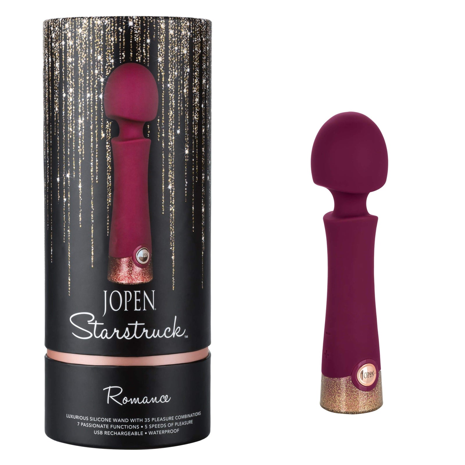California Exotics - Jopen Starstruck Romance Luxurious Silicone Wand Massager (Red) Wand Massagers (Vibration) Rechargeable 815768012970 CherryAffairs