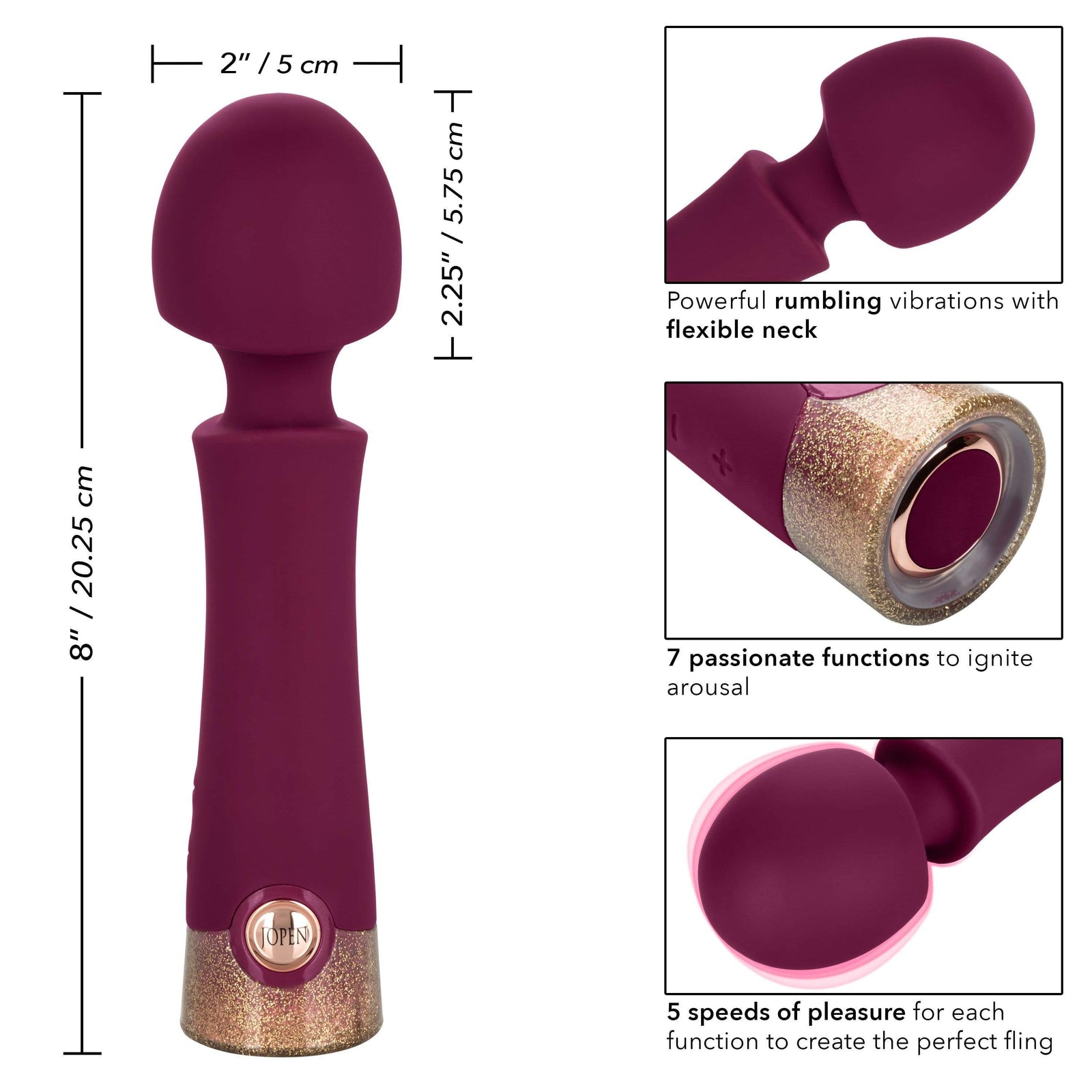 California Exotics - Jopen Starstruck Romance Luxurious Silicone Wand Massager (Red) Wand Massagers (Vibration) Rechargeable 815768012970 CherryAffairs