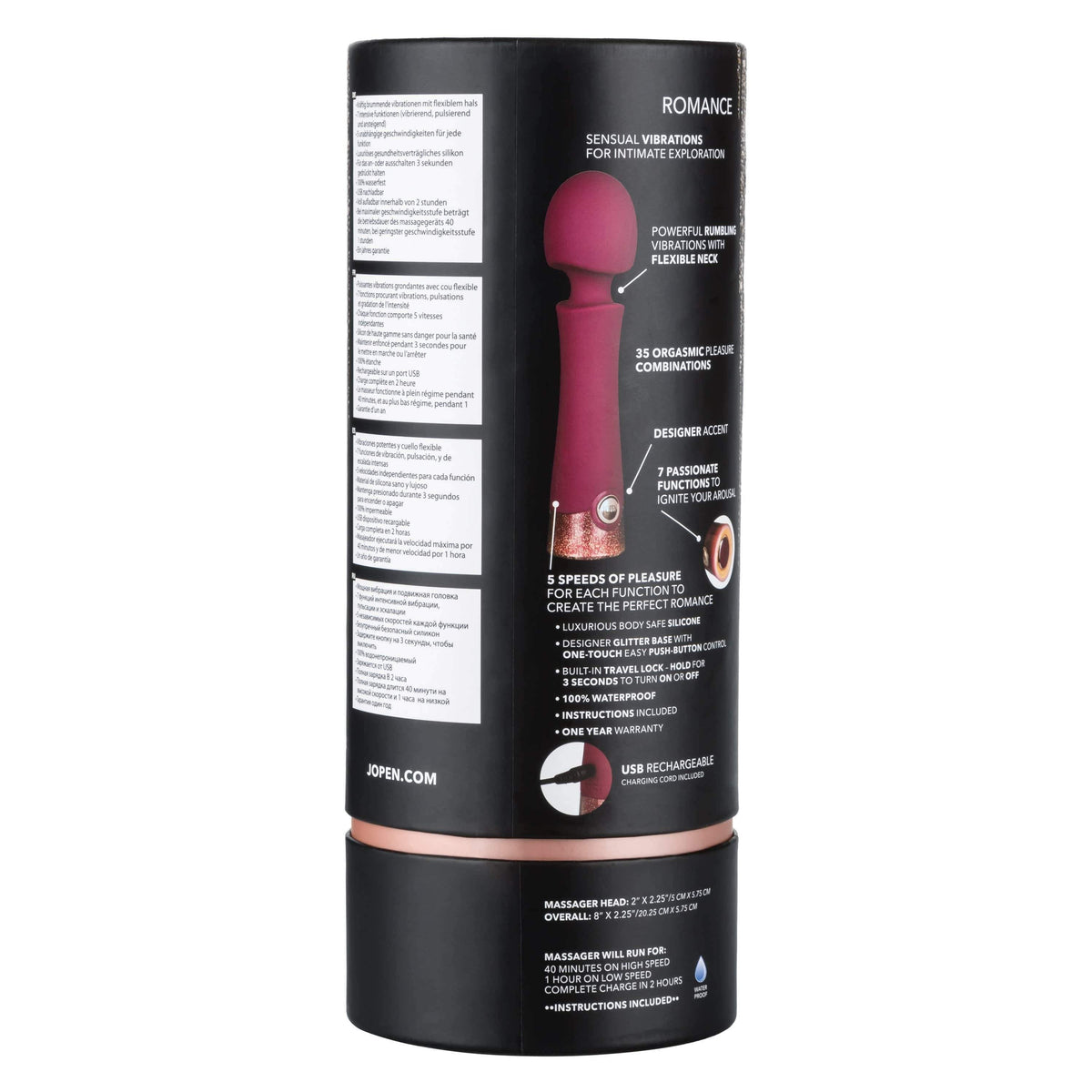 California Exotics - Jopen Starstruck Romance Luxurious Silicone Wand Massager (Red) Wand Massagers (Vibration) Rechargeable 815768012970 CherryAffairs