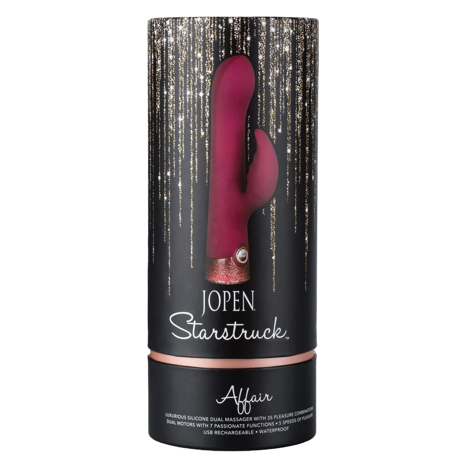 California Exotics - Jopen Starstruck Affair Luxurious Silicone Rabbit Massager (Red) Rabbit Dildo (Vibration) Rechargeable 815768012987 CherryAffairs