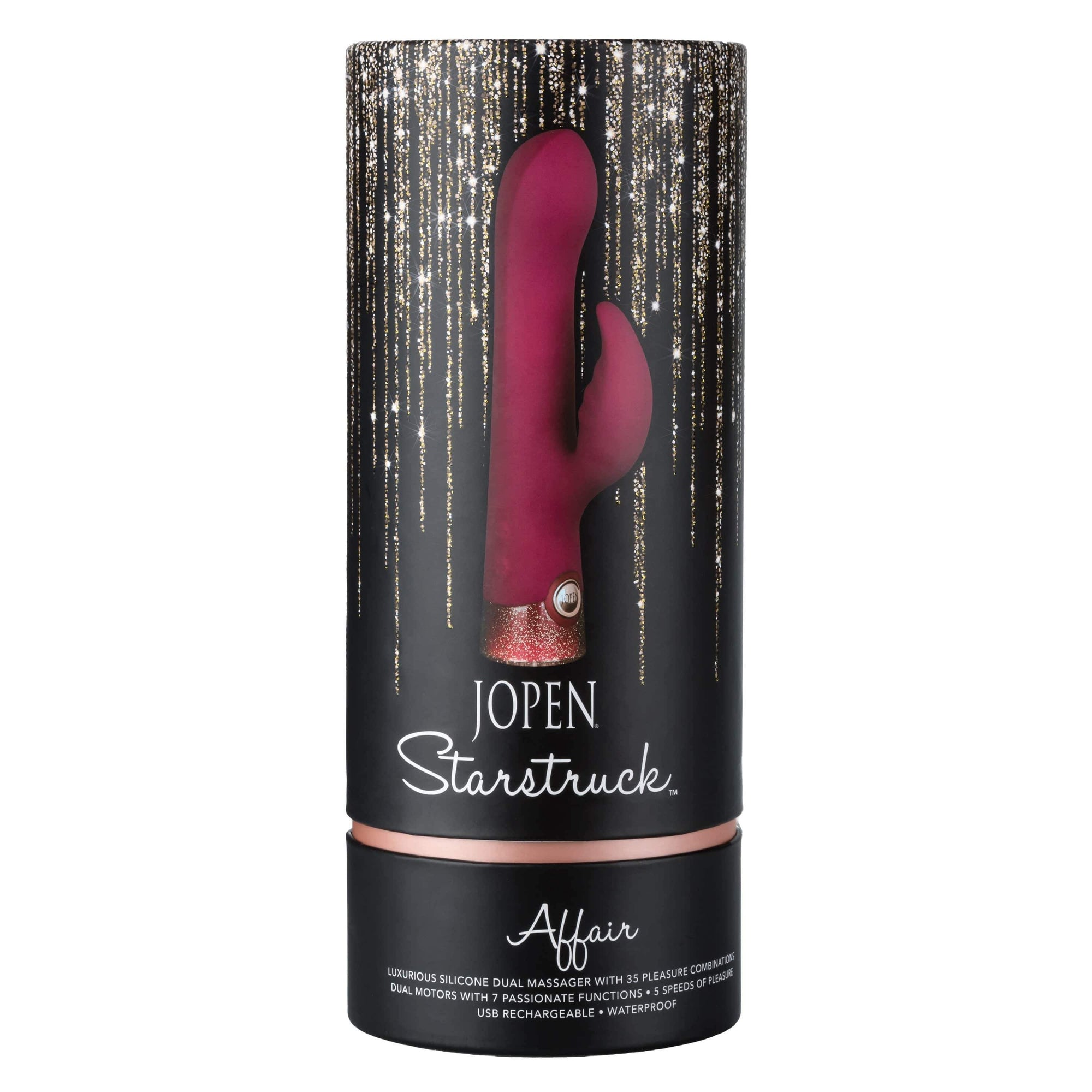 California Exotics - Jopen Starstruck Affair Luxurious Silicone Rabbit Massager (Red) Rabbit Dildo (Vibration) Rechargeable 815768012987 CherryAffairs
