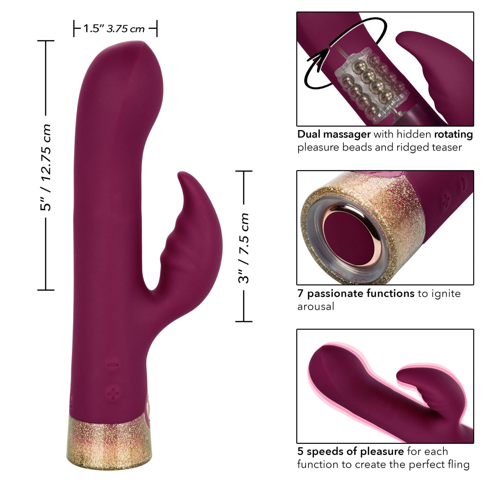California Exotics - Jopen Starstruck Affair Luxurious Silicone Rabbit Massager (Red) Rabbit Dildo (Vibration) Rechargeable 815768012987 CherryAffairs