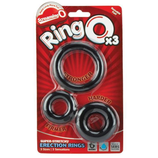 The Screaming O - Ring O Super Stretchy Silicone Cock Rings (Black) Silicone Cock Ring (Non Vibration) Singapore