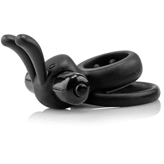 TheScreamingO - Ohare Rabbit Vibrating Cock Ring (Black) Silicone Cock Ring (Vibration) Non Rechargeable Singapore