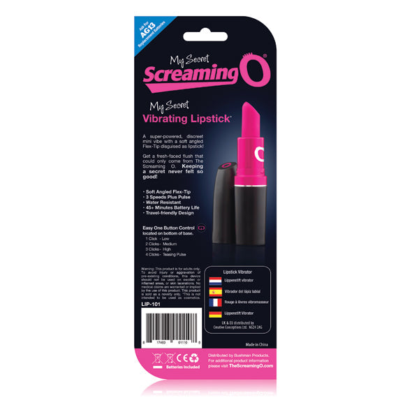 The Screaming O - Discreet Vibrating Lipstick - TSO1001 / Red - Discreet Toys