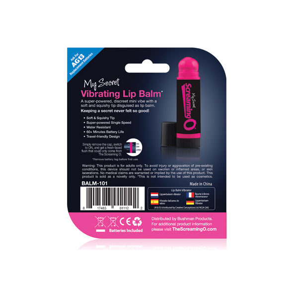 The Screaming O - Discreet Vibrating Lip Balm - TSO1009 / Pink - Discreet Toys