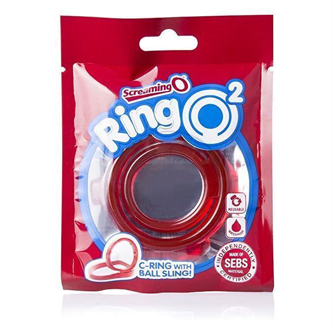 TheScreamingO - RingO2 Rubber Cock Ring with Ball Sling (Red) Rubber Cock Ring (Non Vibration) Singapore
