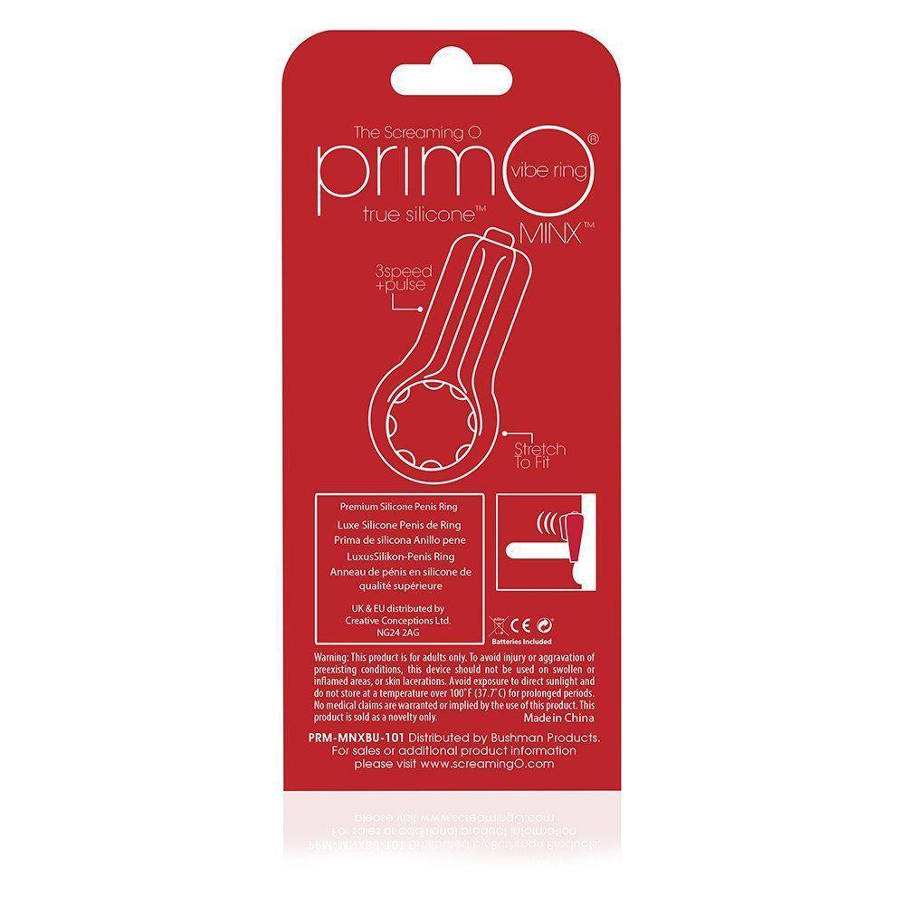 TheScreamingO - Primo Minx True Silicone Vibrating Cock Ring (Pink) Silicone Cock Ring (Vibration) Non Rechargeable Singapore