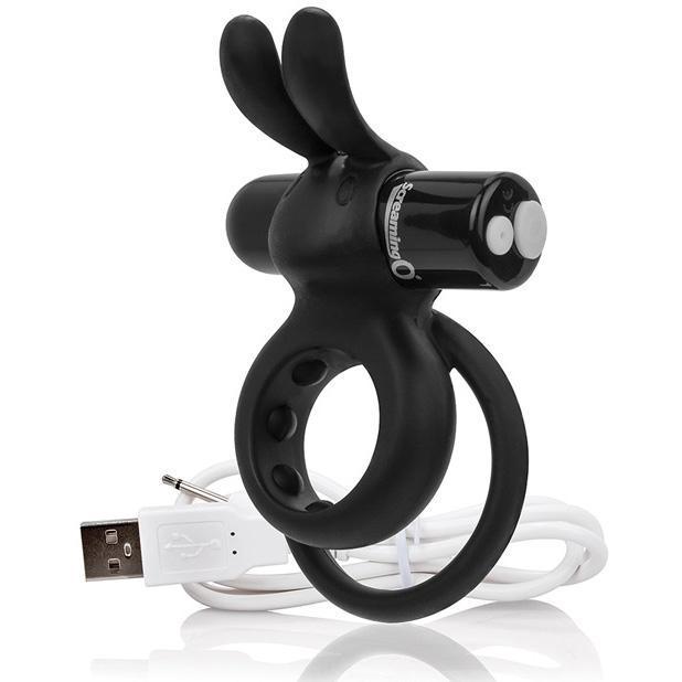 The Screaming O - Charged Ohare Rechargeable Wearable Rabbit Cock Ring (Black) Silicone Cock Ring (Vibration) Rechargeable Singapore