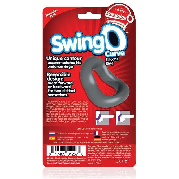 The Screaming O - Swing O Curve Silicone Cock Ring (Black) Silicone Cock Ring (Non Vibration) Singapore