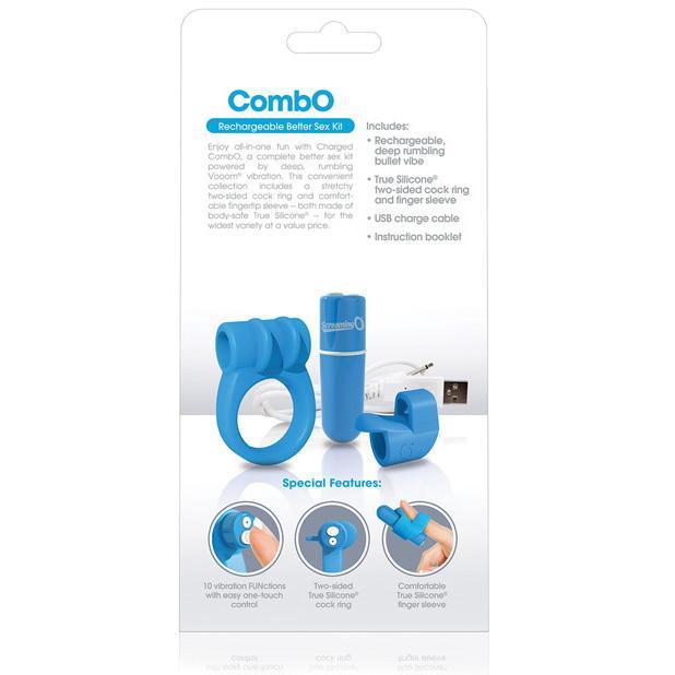 TheScreamingO - Charged CombO Rechargeable Better Sex Kit (Blue) Silicone Cock Ring (Vibration) Rechargeable Singapore