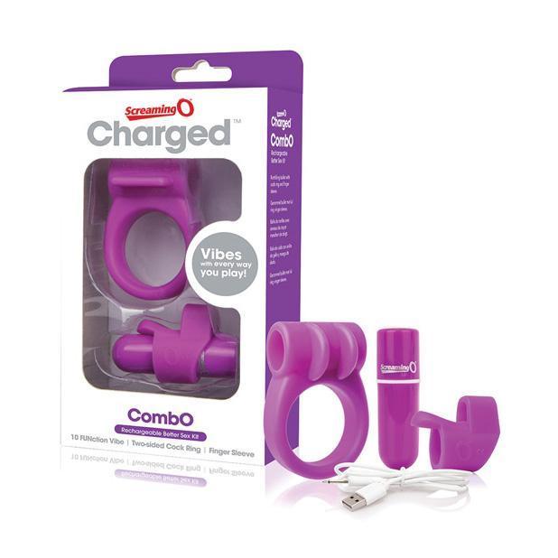 The Screaming O - Charged CombO Rechargeable Better Sex Couples&#39; Kit (Purple) Couple&#39;s Massager (Vibration) Rechargeable Singapore