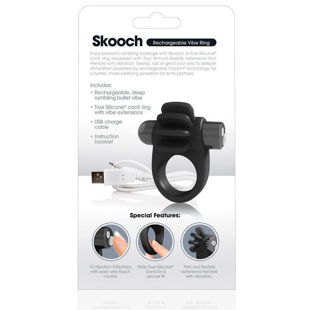 The Screaming O - Charged Skooch Rechargeable Silicone Cock Ring (Black) Silicone Cock Ring (Vibration) Rechargeable Singapore