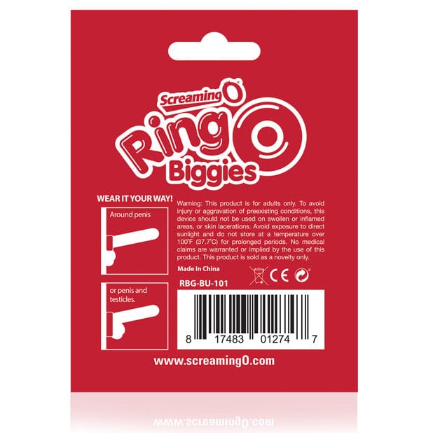 TheScreamingO - RingO Biggies Rubber Cock Ring (Blue) Rubber Cock Ring (Non Vibration) 621246121 CherryAffairs
