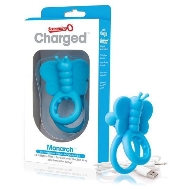 The Screaming O - Charged Monarch Rechargeable Wearable Butterfly Cock Ring (Blue) Silicone Cock Ring (Vibration) Rechargeable Singapore