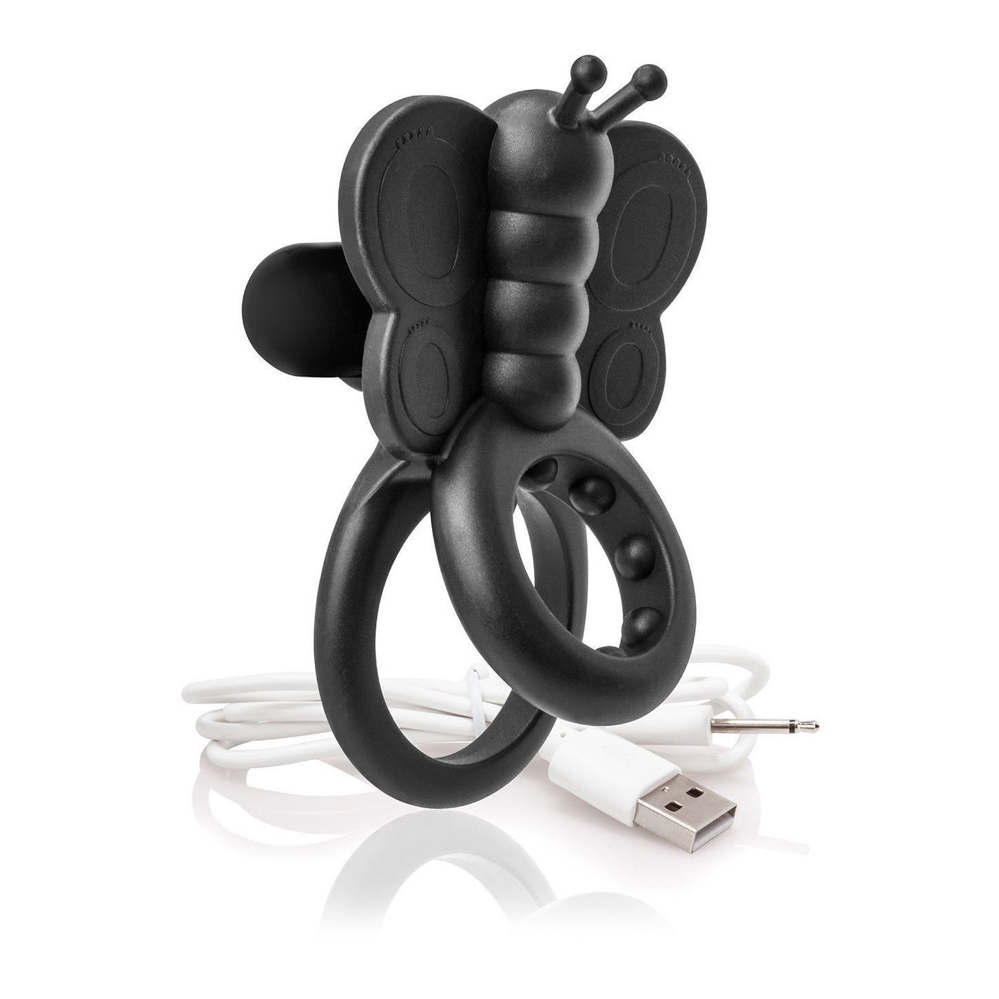 TheScreamingO - Charged Monarch Rechargeable Butterfly Cock Ring (Black) Silicone Cock Ring (Vibration) Rechargeable Singapore