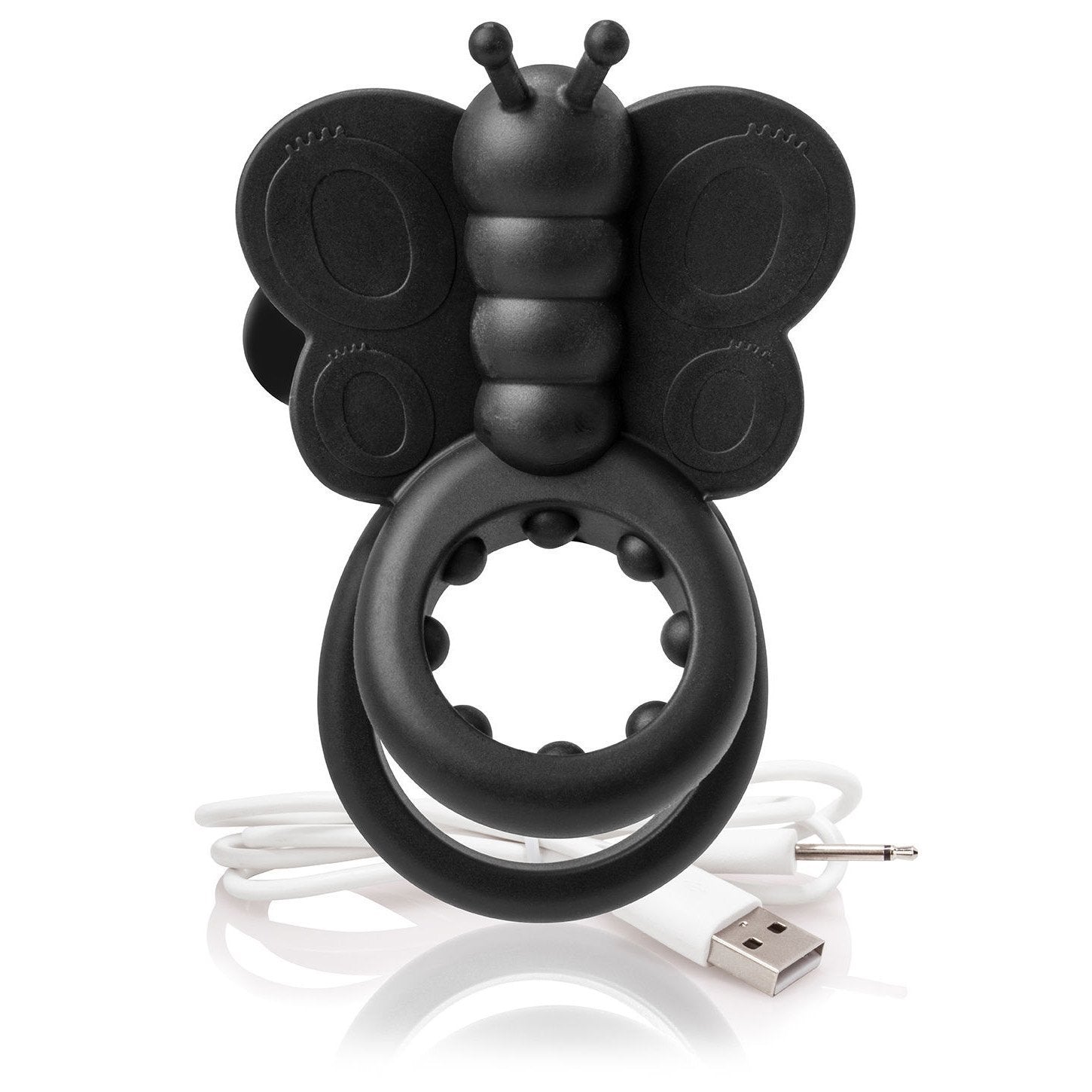 TheScreamingO - Charged Monarch Rechargeable Butterfly Cock Ring (Black) Silicone Cock Ring (Vibration) Rechargeable Singapore