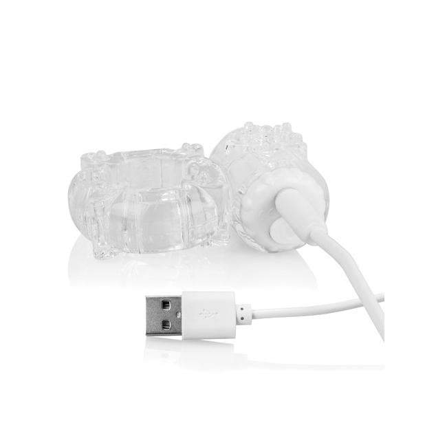 TheScreamingO - Charged Big O Rechargeable Cock Ring (Clear) Rubber Cock Ring (Vibration) Rechargeable