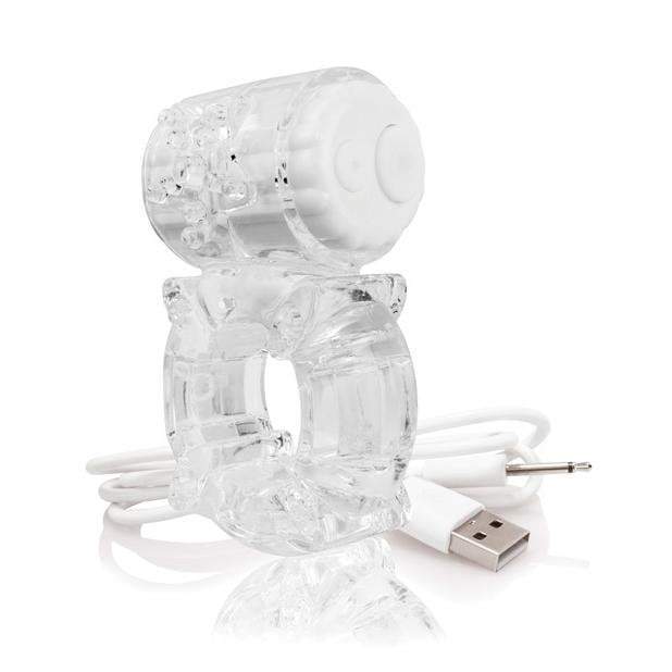 TheScreamingO - Charged Big O Rechargeable Cock Ring (Clear) Rubber Cock Ring (Vibration) Rechargeable