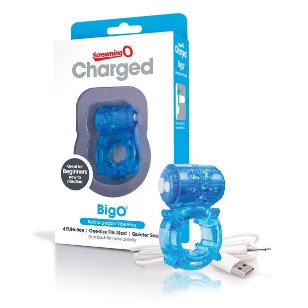 The Screaming O - Charged Big O Rechargeable Cock Ring (Blue) Rubber Cock Ring (Vibration) Rechargeable Singapore