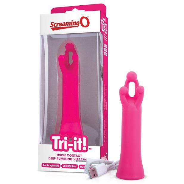 TheScreamingO - Tri-it Triple Contact Vibrating Clit Massager (Pink) Clit Massager (Vibration) Rechargeable Singapore