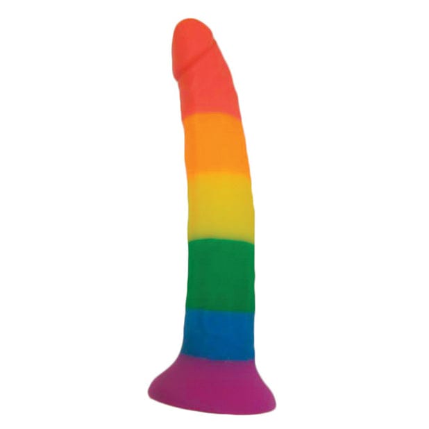 Hott Products - Rainbow Power Driver Strap On Dildo with Harness 7" (Multi Colour) Strap On with Dildo for Reverse Insertion (Non Vibration) 818631032488 CherryAffairs