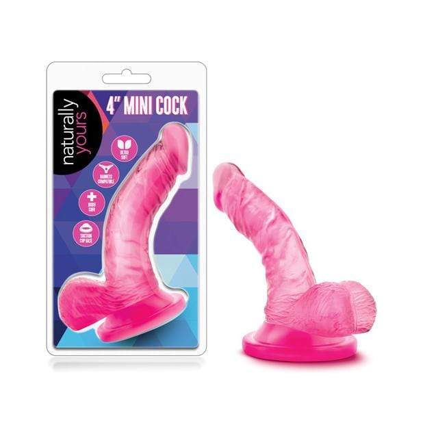 Blush Novelties - Naturally Yours 4" Mini Cock (Pink) Non Realistic Dildo with suction cup (Non Vibration)