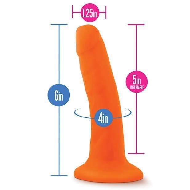 Blush Novelties - Neo Dual Density Realistic Cock 6" (Orange) Realistic Dildo with suction cup (Non Vibration) 819835021490 CherryAffairs
