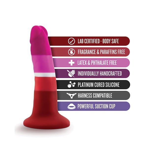 Blush Novelties - Avant P3 Lesbian Pride Beauty Silicone Dong Realistic Dildo 5.5" (Multi Colour) Realistic Dildo with suction cup (Non Vibration) 622620378 CherryAffairs