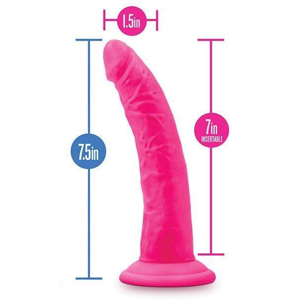 Blush Novelties - Neo Elite Silicone Dual Density Cock with Balls 7.5" (Pink) Realistic Dildo with suction cup (Non Vibration) 819835022107 CherryAffairs