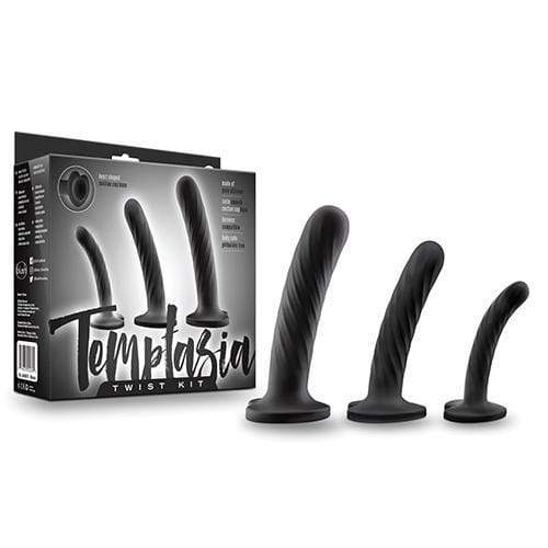 Blush Novelties - Temptasia Twist Kit Set of 3 Dildo (Black) G Spot Dildo (Non Vibration) Durio Asia