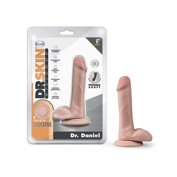 Blush Novelties - Dr Skin Silicone Dr Daniel Realistic Dildo with Balls 6" (Vanilla) Realistic Dildo with suction cup (Non Vibration) 622617563 CherryAffairs