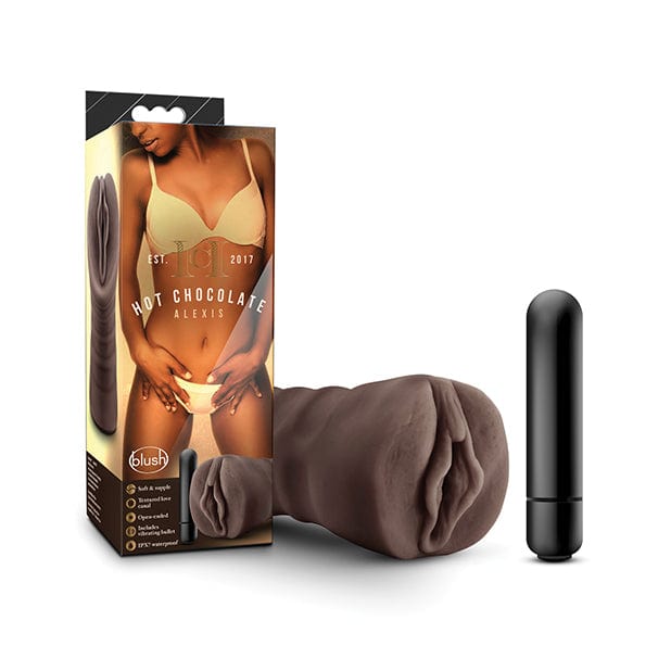 Blush Novelties - Hot Chocolate Alexis Vibrating Stroker Masturbator (Chocolate) Masturbator Vagina (Vibration) Non Rechargeable 622622602 CherryAffairs