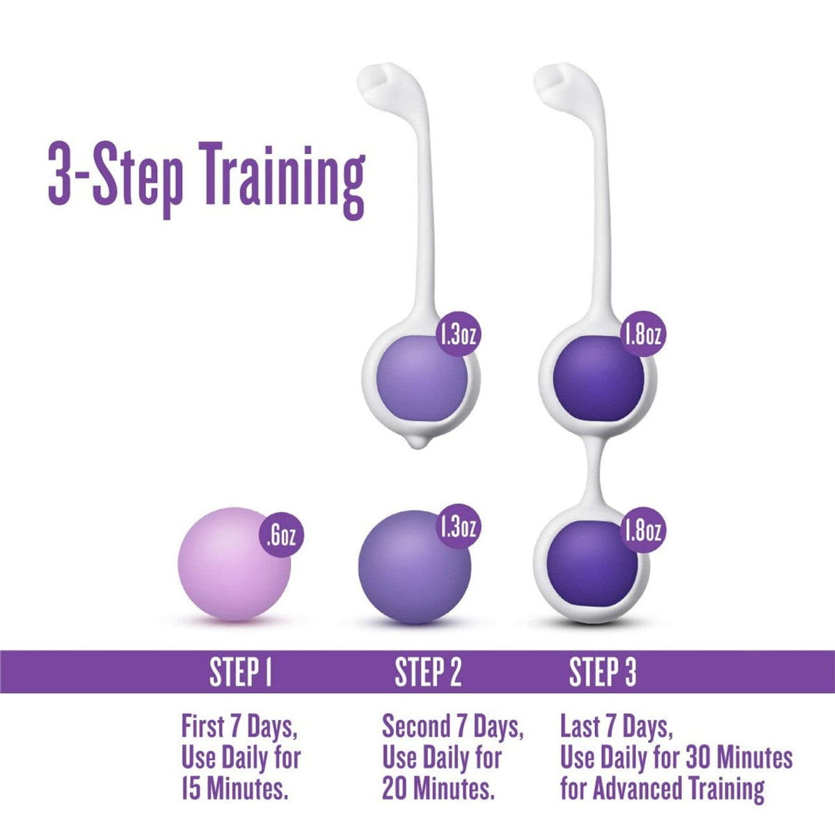 Blush Novelties - Wellness Progressive Kegel Training Kit (Purple) Kegel Balls (Non Vibration) 622622621 CherryAffairs