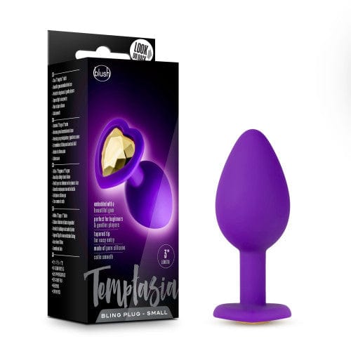Blush Novelties - Temptasia Bling Anal Plug with Gem Small (Purple) Anal Plug (Non Vibration) 622629230 CherryAffairs