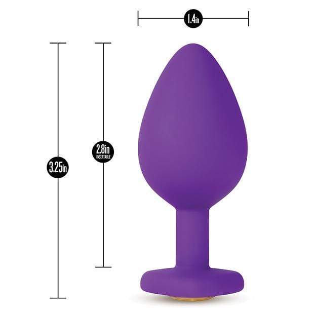 Blush Novelties - Temptasia Bling Anal Plug with Gem Medium (Purple) Anal Plug (Non Vibration) 819835024477 CherryAffairs