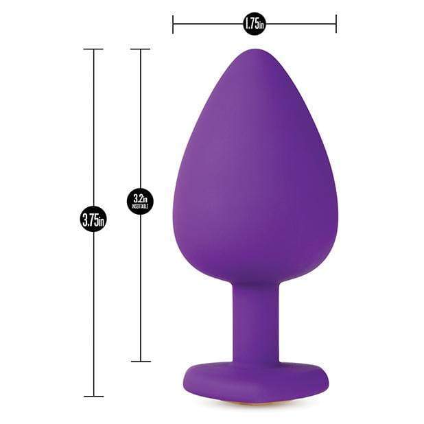 Blush Novelties - Temptasia Bling Anal Plug with Gem Large (Purple) Anal Plug (Non Vibration) 819835024484 CherryAffairs
