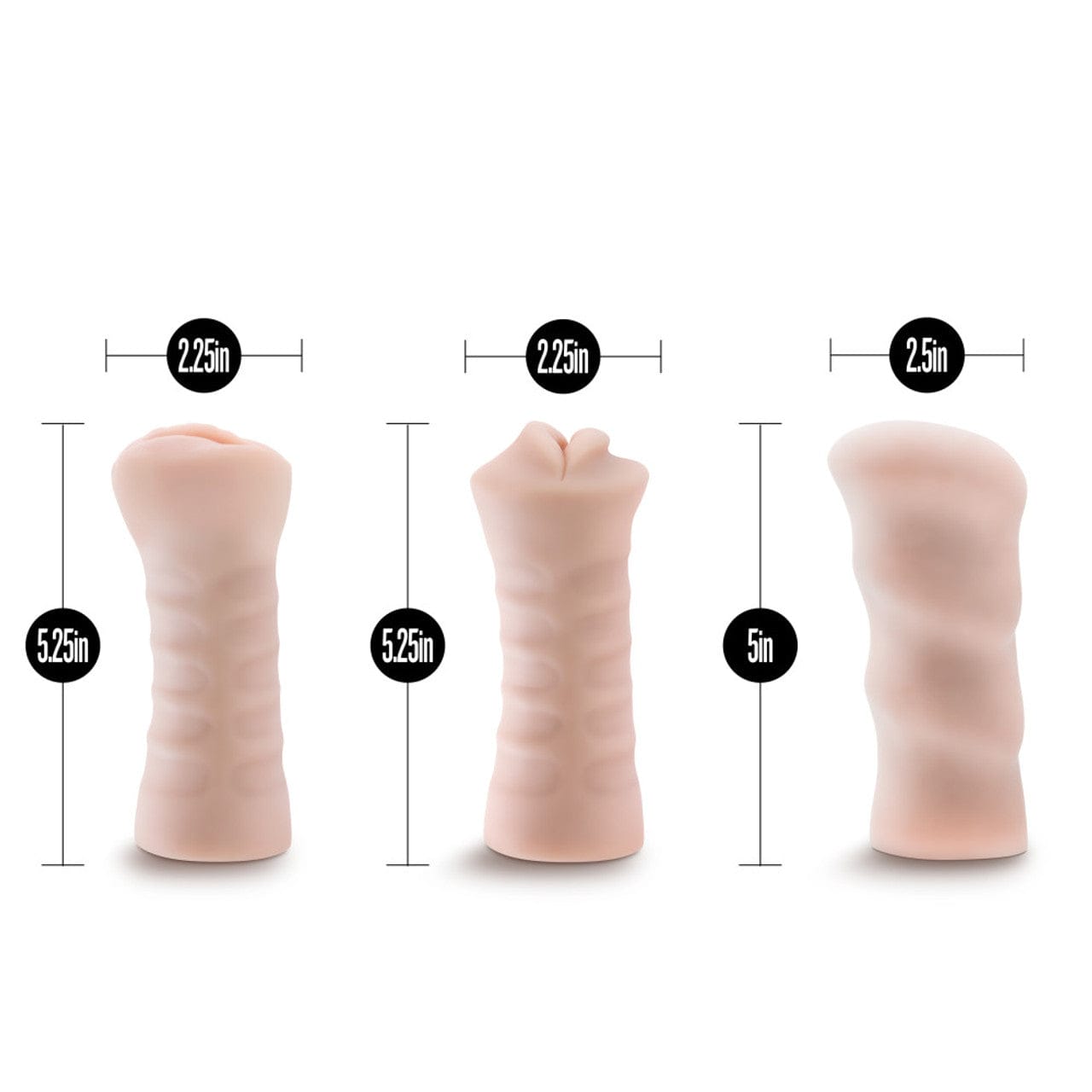 Blush Novelties - M for Men Self Lubricating Vibrating Stroker Masturbator Sleeve Kit (Beige) Masturbator Soft Stroker (Vibration) Non Rechargeable 622622987 CherryAffairs