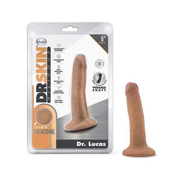 Blush Novelties - Dr Skin Silicone Dr Lucas Realistic Dildo with Balls 5.5" (Mocha) Realistic Dildo with suction cup (Non Vibration) CherryAffairs