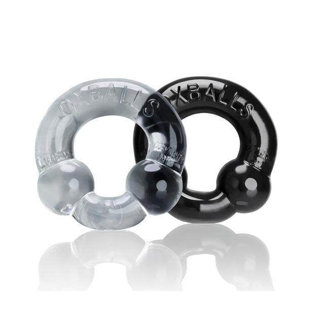 Oxballs - Ultraballs Rubber Cock Ring Set (Clear/Black) Rubber Cock Ring (Non Vibration) Singapore