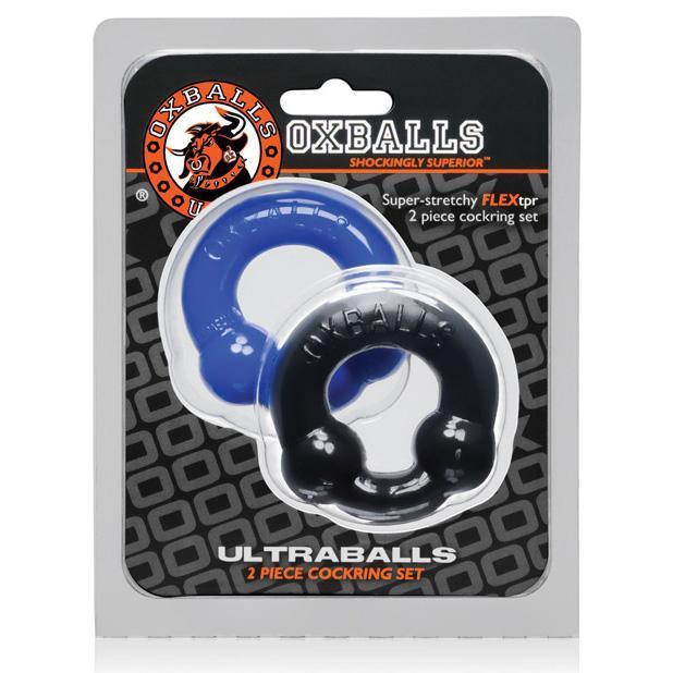 Oxballs - Ultraballs Rubber Cock Ring Set (Blue/Black) Rubber Cock Ring (Non Vibration) Singapore