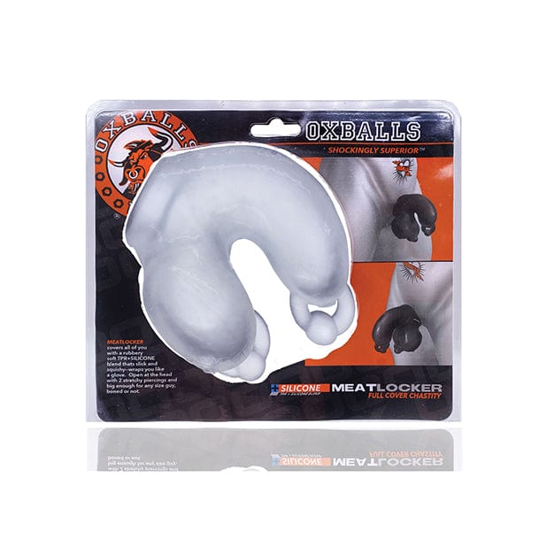 Oxballs - Meatlocker Full Cover Silicone Chastity Cage (White) Silicone Cock Cage (Non Vibration) 840215120502 CherryAffairs