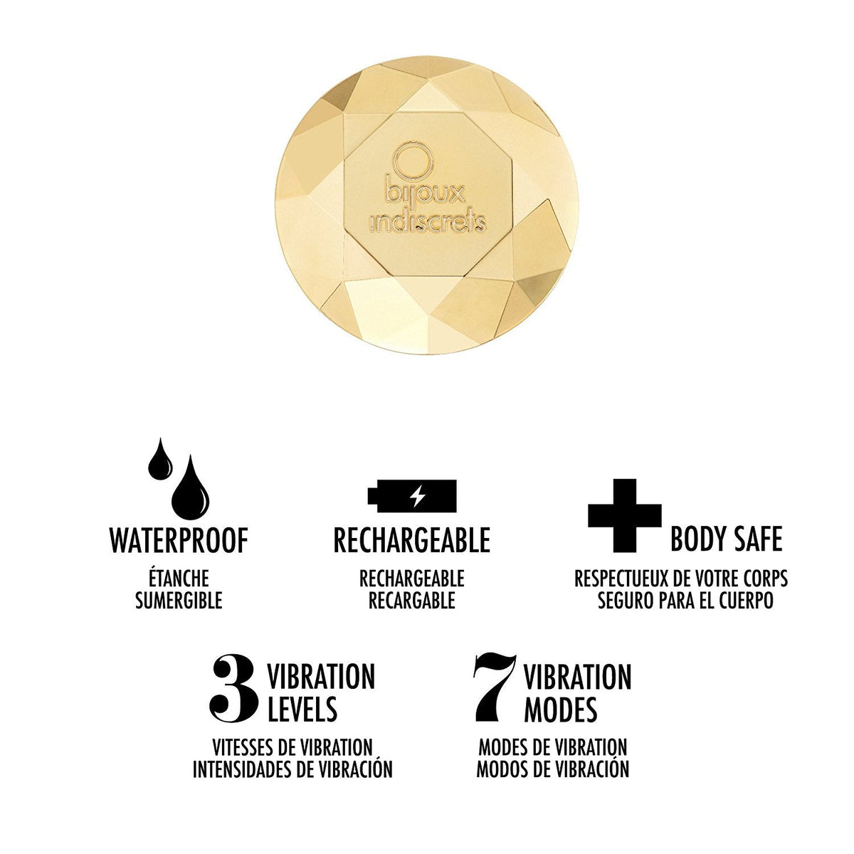 Bijoux Indiscrets - Twenty One Vibrating Diamond Clit Massager - BI1017 / Gold - Clit Massager (Vibration) Non