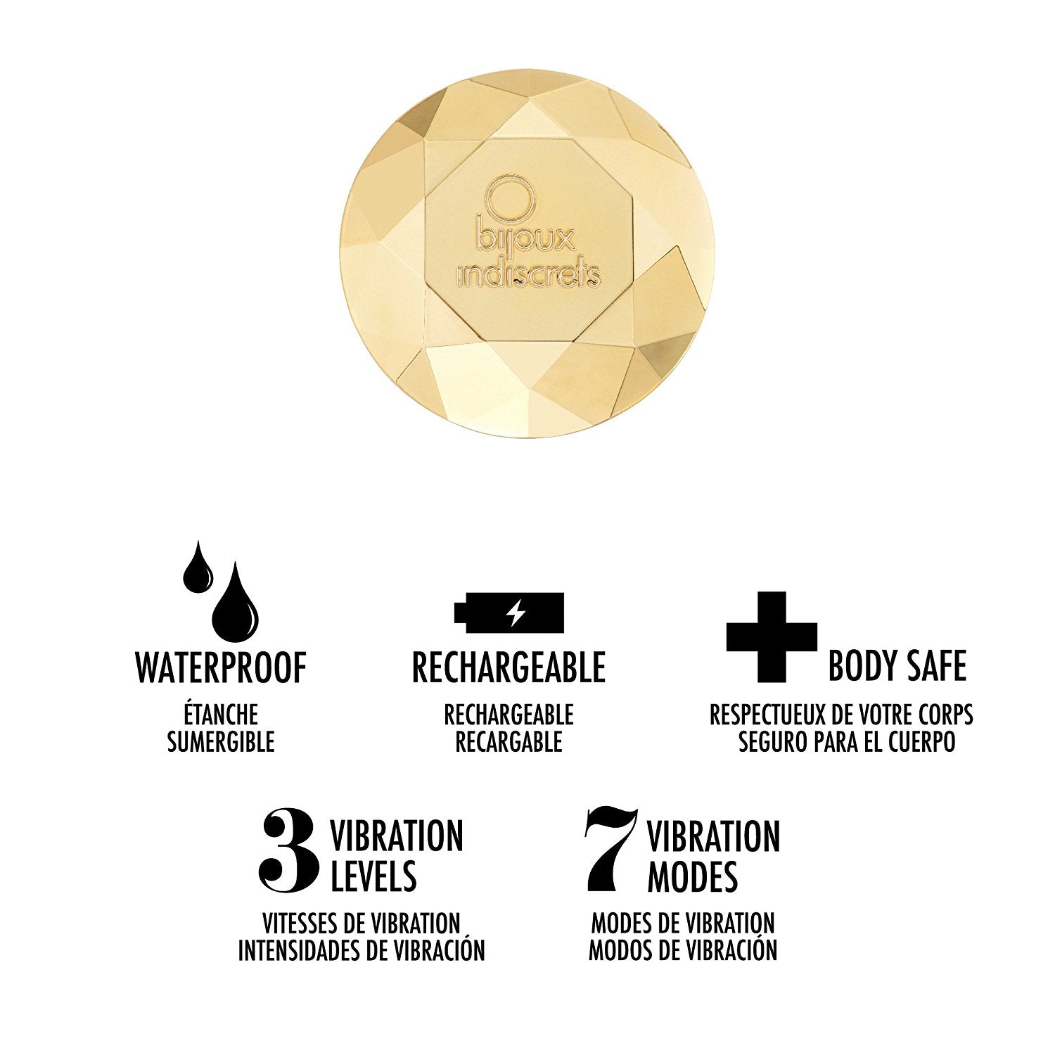 Bijoux Indiscrets - Twenty One Vibrating Diamond Clit Massager - BI1017 / Gold - Clit Massager (Vibration) Non