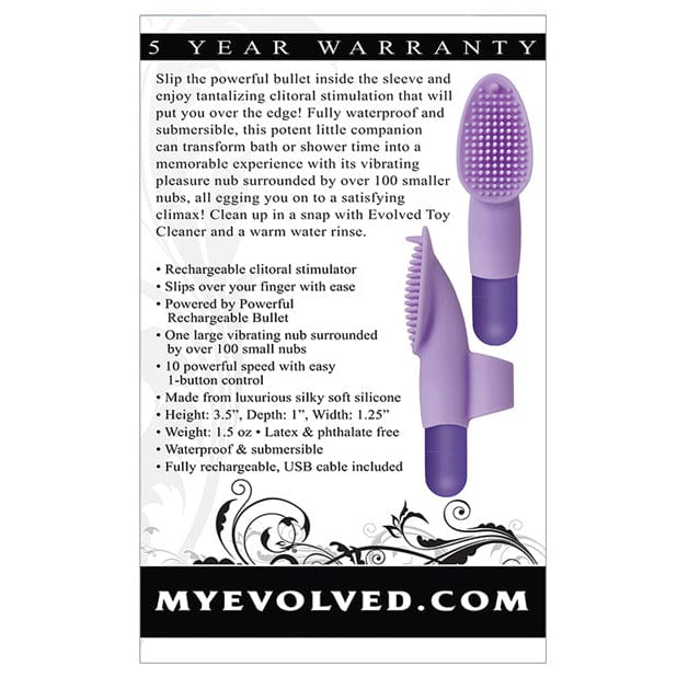 Evolved - Fingerific Rechargeable Bullet Vibrator Clitoral Massager (Purple) Clit Massager (Vibration) Rechargeable 625508760 CherryAffairs