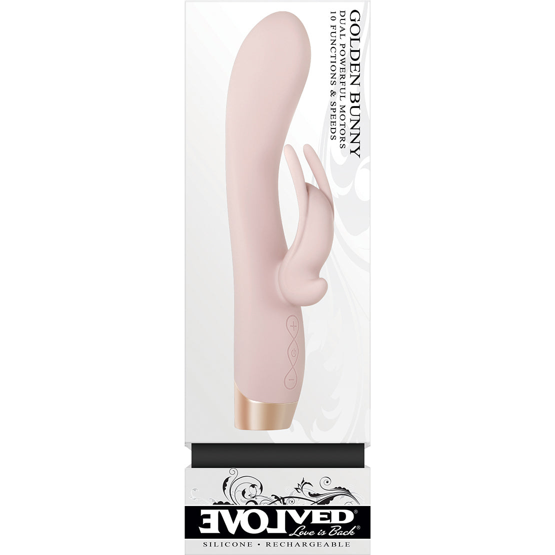 Evolved - Golden Bunny Dual Powerful Rabbit Vibrator (Pink) - Pink - Rabbit Dildo (Vibration) Rechargeable