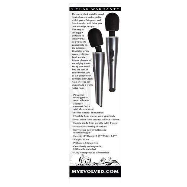 Evolved - Mighty Metallic Wand Massager (Silver) Wand Massagers (Vibration) Rechargeable 844477013176 CherryAffairs