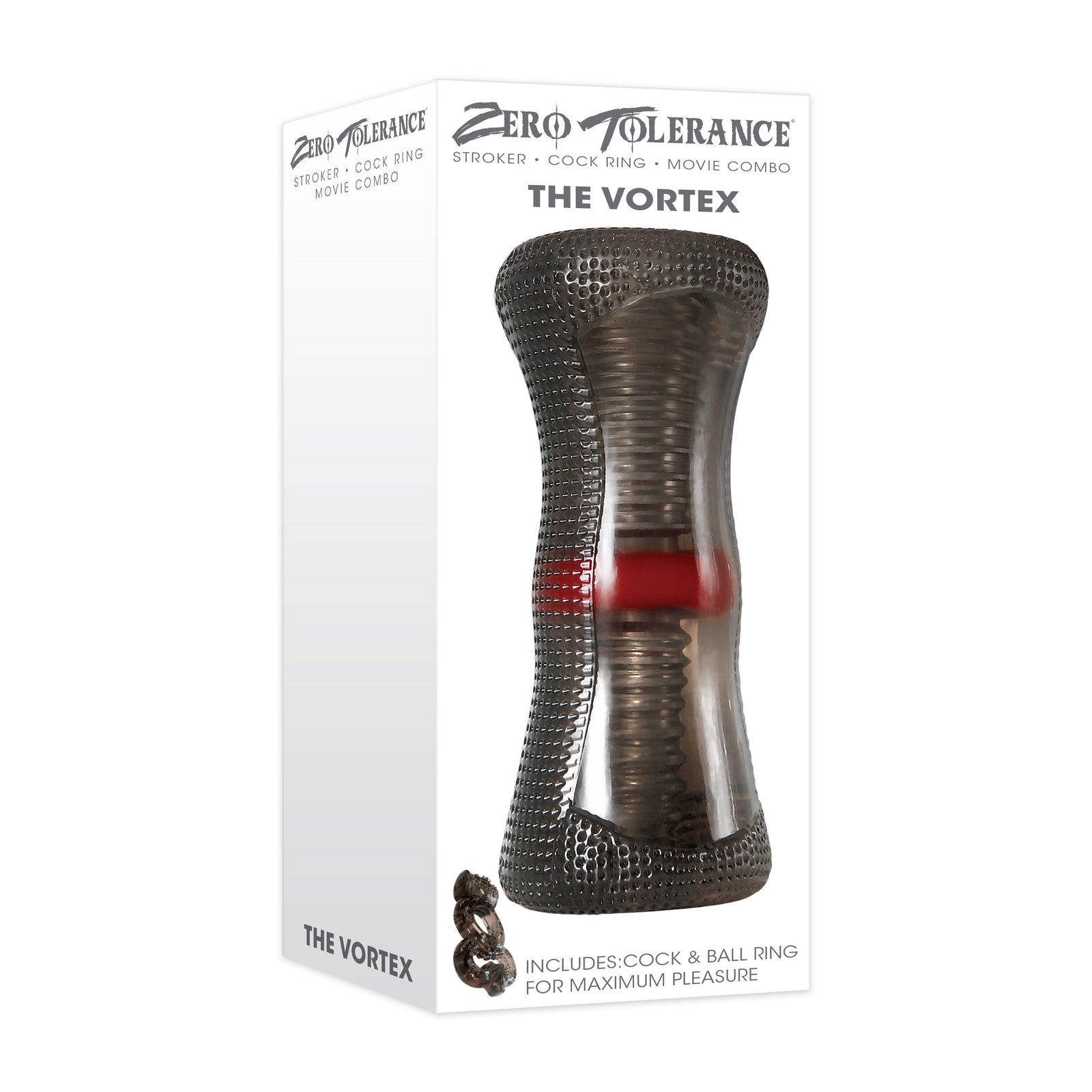 Zero Tolerance - The Vortex Soft Stroker with Vibrating Cock Ring (Black) - Black - Masturbator Soft Stroker (Non
